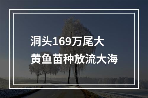 洞头169万尾大黄鱼苗种放流大海