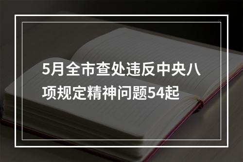 5月全市查处违反中央八项规定精神问题54起