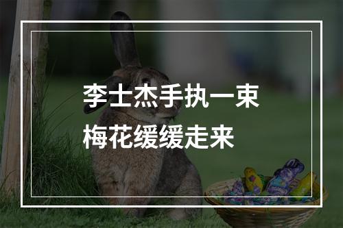 李士杰手执一束梅花缓缓走来