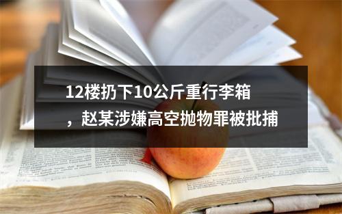 12楼扔下10公斤重行李箱 ，赵某涉嫌高空抛物罪被批捕