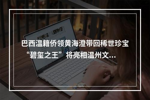 巴西温籍侨领黄海澄带回稀世珍宝 “碧玺之王”将亮相温州文博会