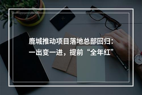 鹿城推动项目落地总部回归：一出变一进，提前“全年红”