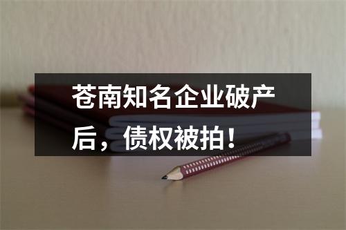 苍南知名企业破产后，债权被拍！