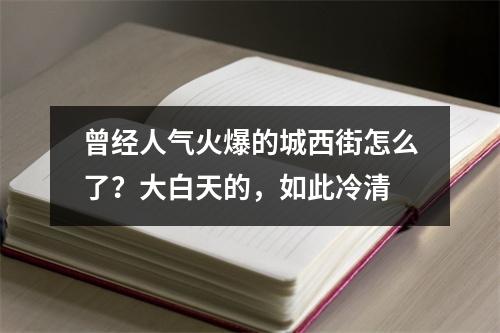 曾经人气火爆的城西街怎么了？大白天的，如此冷清