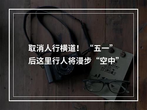 取消人行横道！ “五一”后这里行人将漫步“空中”