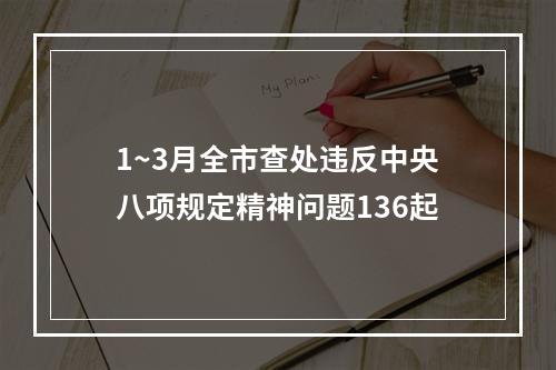 1~3月全市查处违反中央八项规定精神问题136起