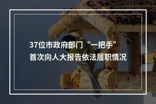 37位市政府部门“一把手”首次向人大报告依法履职情况