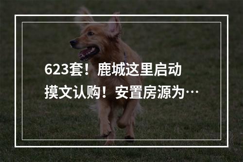 623套！鹿城这里启动摸文认购！安置房源为…