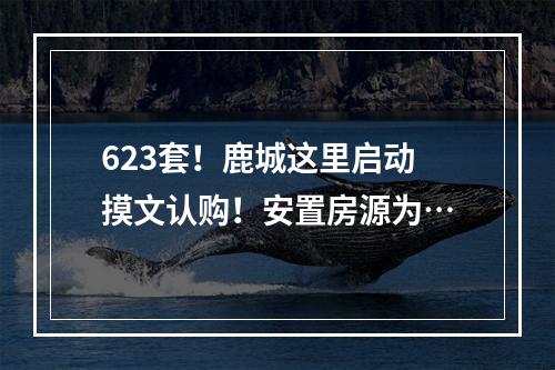 623套！鹿城这里启动摸文认购！安置房源为…