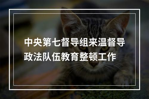中央第七督导组来温督导政法队伍教育整顿工作