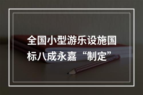 全国小型游乐设施国标八成永嘉“制定”