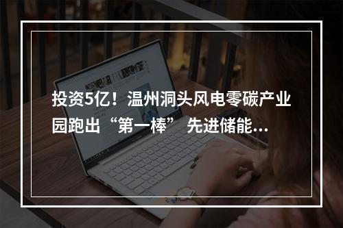 投资5亿！温州洞头风电零碳产业园跑出“第一棒” 先进储能装备制造项目签约