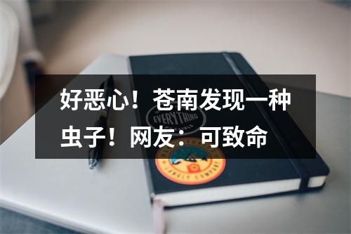好恶心！苍南发现一种虫子！网友：可致命
