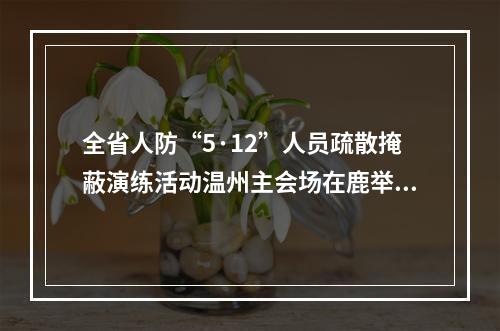 全省人防“5·12”人员疏散掩蔽演练活动温州主会场在鹿举行