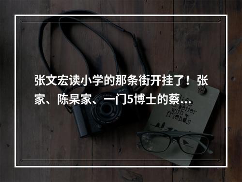 张文宏读小学的那条街开挂了！张家、陈杲家、一门5博士的蔡家……“天才” ...