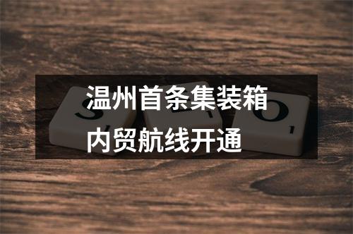 温州首条集装箱内贸航线开通