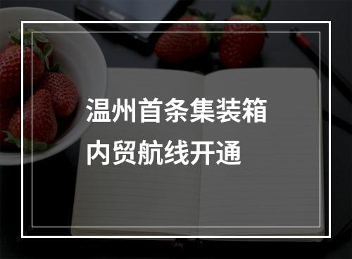 温州首条集装箱内贸航线开通