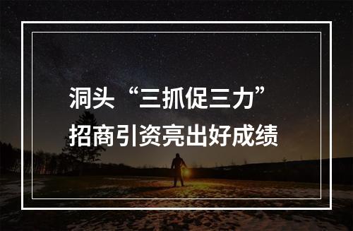 洞头“三抓促三力” 招商引资亮出好成绩