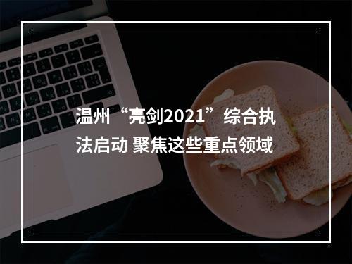 温州“亮剑2021”综合执法启动 聚焦这些重点领域