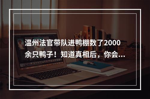 温州法官带队进鸭棚数了2000余只鸭子！知道真相后，你会为他竖拇指……