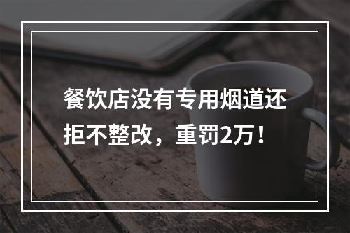 餐饮店没有专用烟道还拒不整改，重罚2万！