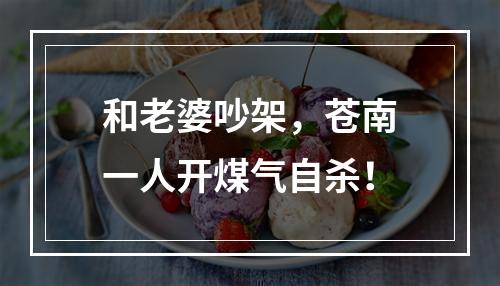 和老婆吵架，苍南一人开煤气自杀！