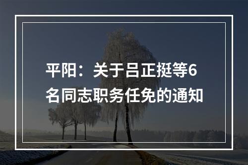 平阳：关于吕正挺等6名同志职务任免的通知