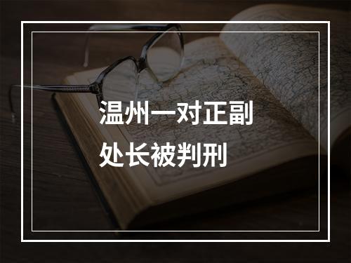 温州一对正副处长被判刑
