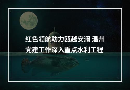 红色领航助力瓯越安澜 温州党建工作深入重点水利工程