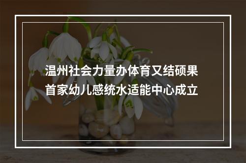 温州社会力量办体育又结硕果 首家幼儿感统水适能中心成立