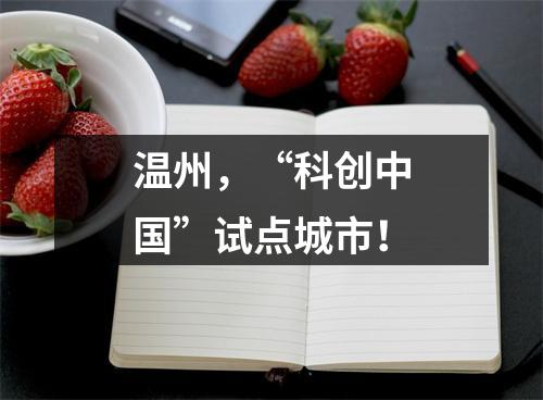 温州，“科创中国”试点城市！