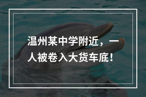 温州某中学附近，一人被卷入大货车底！