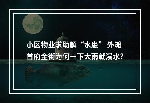 小区物业求助解“水患” 外滩首府金街为何一下大雨就漫水？