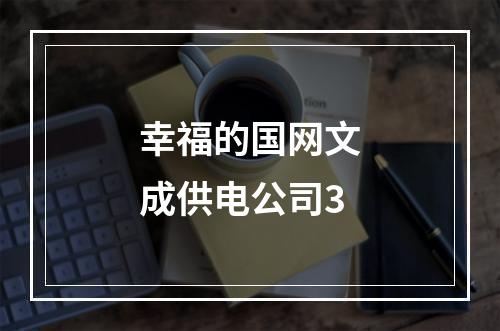 幸福的国网文成供电公司3
