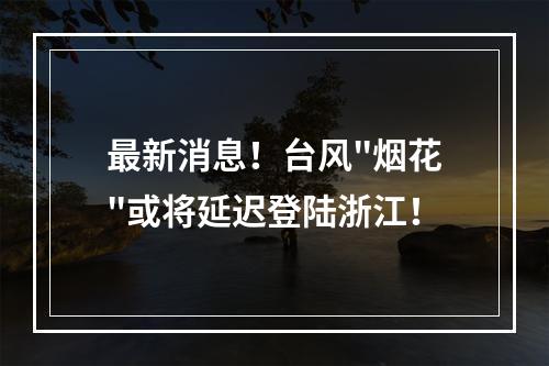 最新消息！台风
