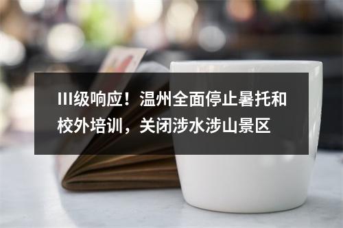 Ⅲ级响应！温州全面停止暑托和校外培训，关闭涉水涉山景区