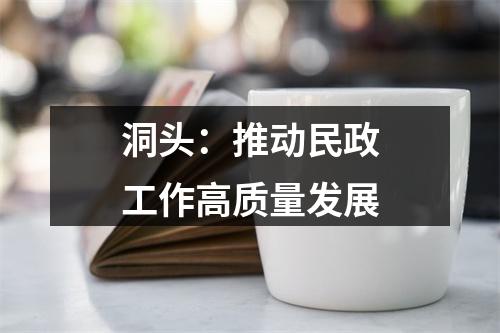 洞头：推动民政工作高质量发展