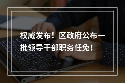 权威发布！区政府公布一批领导干部职务任免！