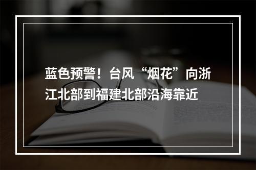 蓝色预警！台风“烟花”向浙江北部到福建北部沿海靠近