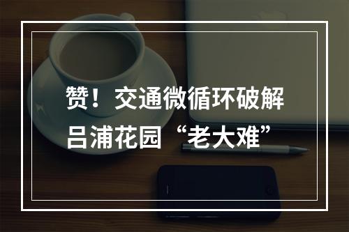 赞！交通微循环破解吕浦花园“老大难”