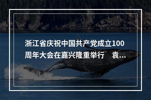 浙江省庆祝中国共产党成立100周年大会在嘉兴隆重举行　袁家军讲话