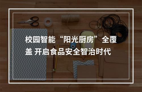 校园智能“阳光厨房”全覆盖 开启食品安全智治时代