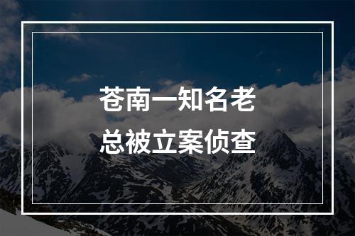 苍南一知名老总被立案侦查
