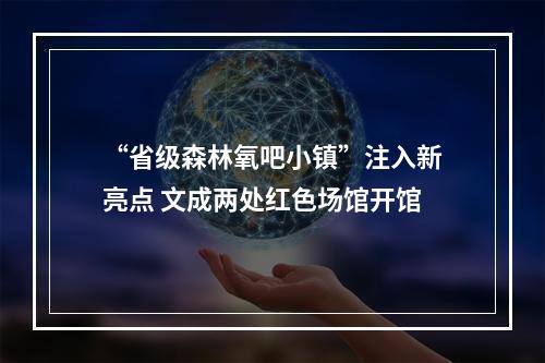 “省级森林氧吧小镇”注入新亮点 文成两处红色场馆开馆