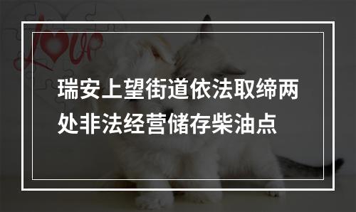 瑞安上望街道依法取缔两处非法经营储存柴油点