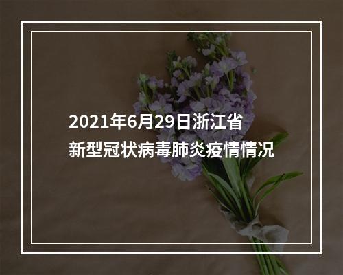 2021年6月29日浙江省新型冠状病毒肺炎疫情情况