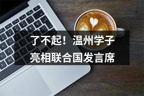 了不起！温州学子亮相联合国发言席