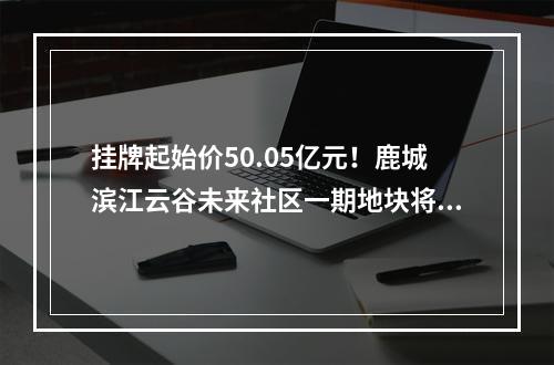 挂牌起始价50.05亿元！鹿城滨江云谷未来社区一期地块将挂牌出让！