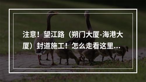 注意！望江路（朔门大厦-海港大厦）封道施工！怎么走看这里！