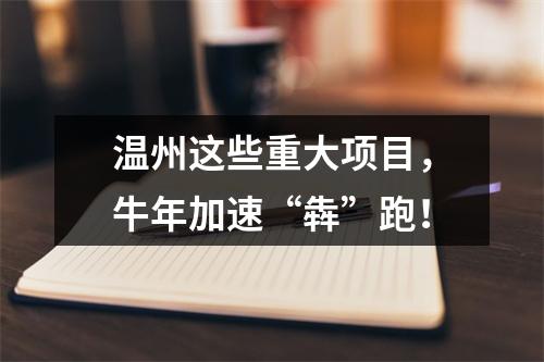 温州这些重大项目，牛年加速“犇”跑！